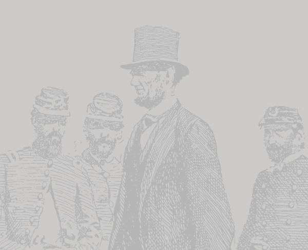 This is a sketch of Abraham Lincoln addressing Union soldiers.