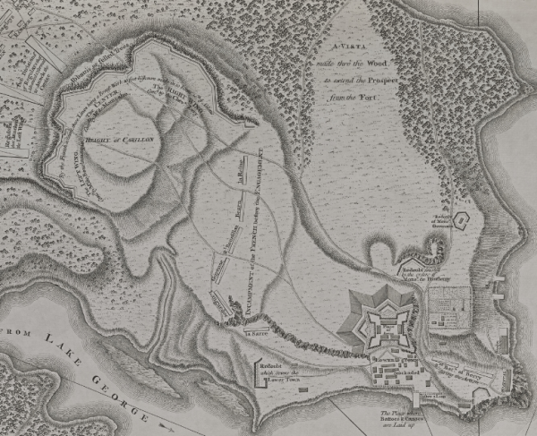 A 18th century map of Fort Carillon at Ticonderoga