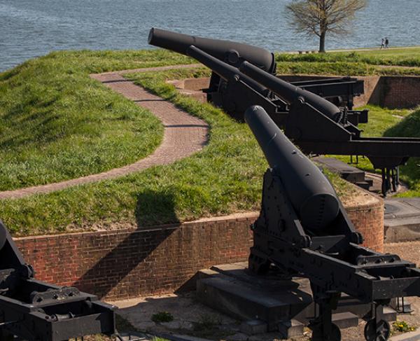 Photograph of cannons at Fort McHenry