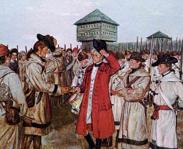 This is a painting depicting the surrender at Vincennes. 