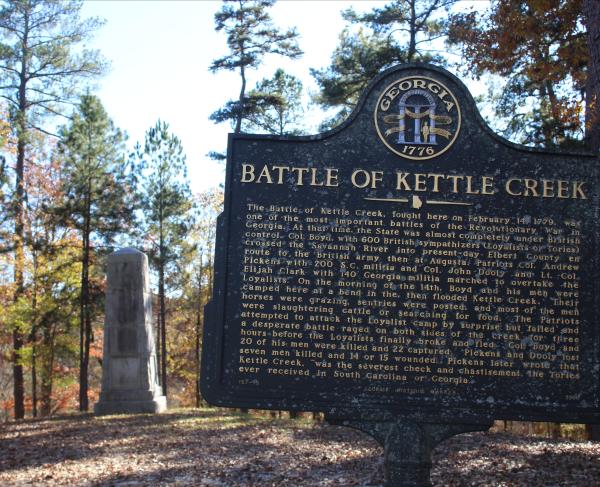 Kettle Creek Battlefield Historic Marker