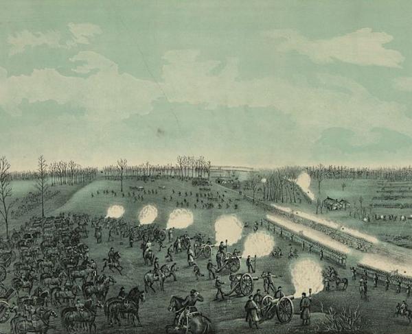 Battle of Stones River. Courtesy of the Library of Congress.