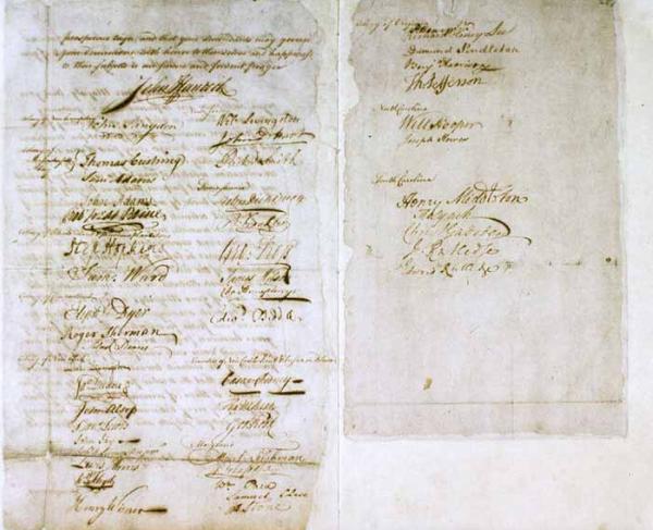 Scan of the Olive Branch Petition