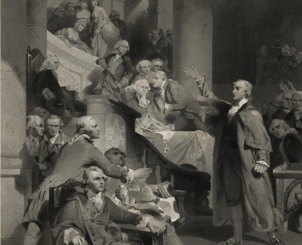 Patrick Henry before the Virginia House of Burgesses May 30, 1765