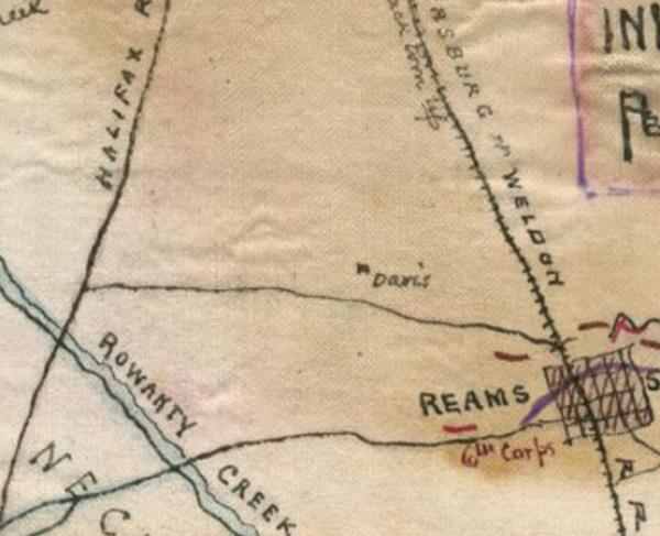 Map detailing the area surrounding Ream's Station