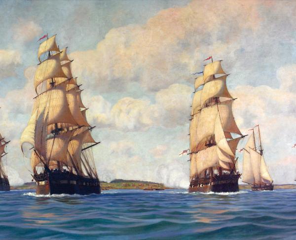 Painting of Sackets Harbor