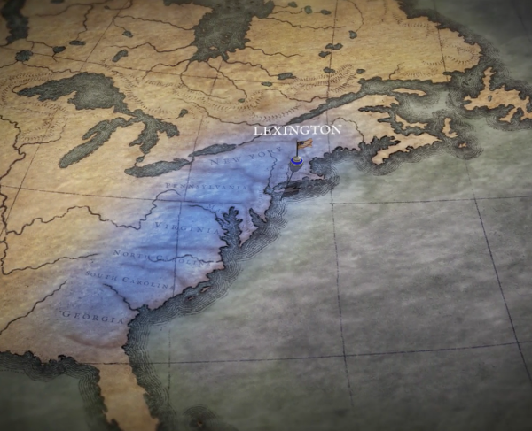 Screenshot from the Revolutionary War animated map