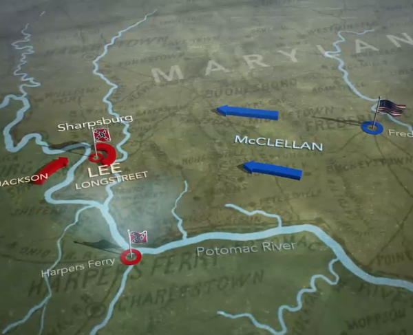 Screenshot of the Antietam animated map