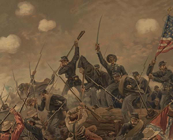 Illustration of the violent clash at Spotsylvania