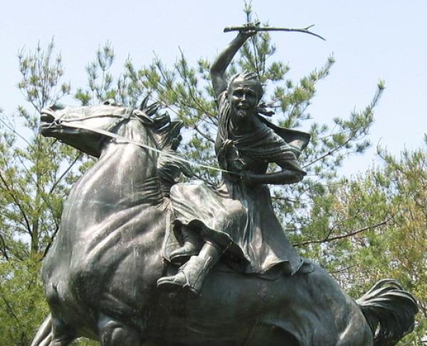 A statue of Sybil Ludington