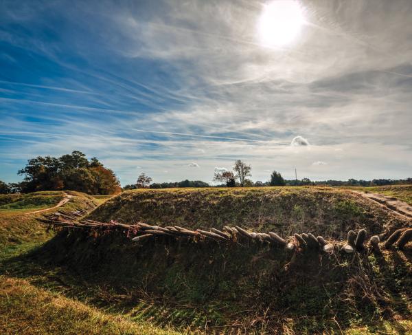 The recreated earthworks of Redoubt 9, Yorktown Battlefield