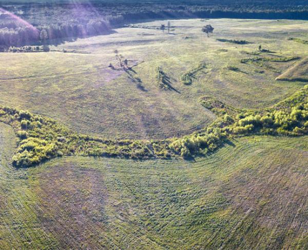 Overhead view of the Petersburg Breakthrough Battlefield, Va.