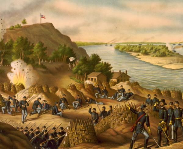 This is a painting of the Siege of Vicksburg. 