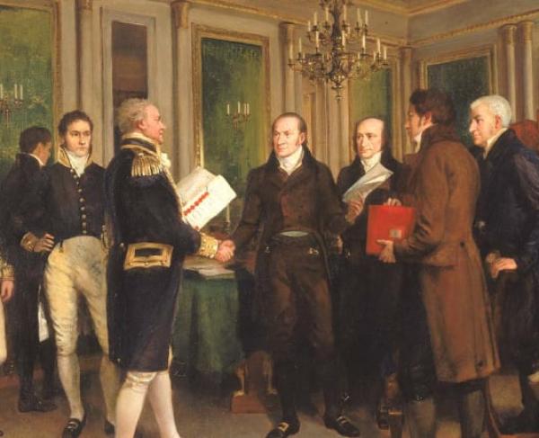 Painting of the signing of the Treaty of Ghent