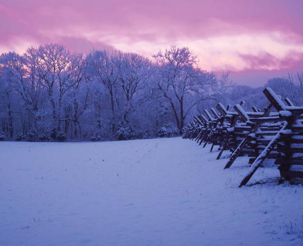 Antietam National Battlefield in the snow