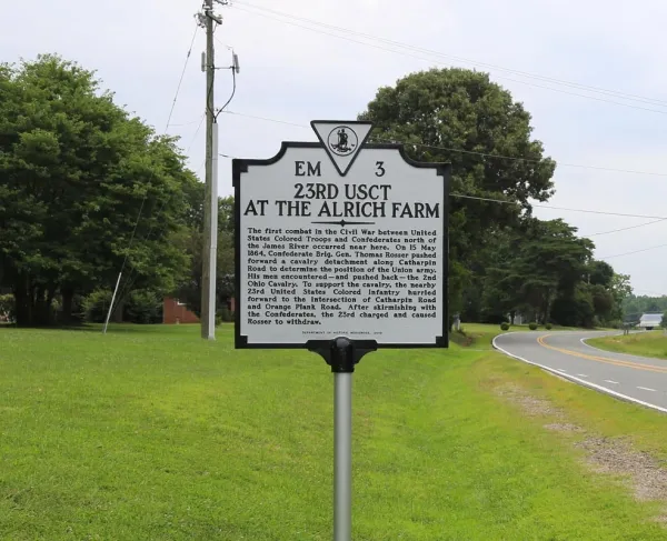 23rd USCT at the Alrich Farm Historical Marker