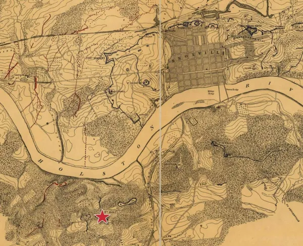 Topographical Map of the Approaches and Defenses of Knoxville