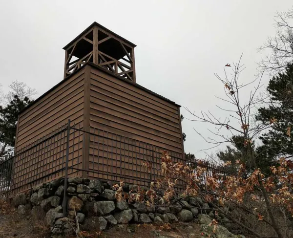 The Old Belfry tower, situated on Old Belfry Hill in Lexington, Massachusetts