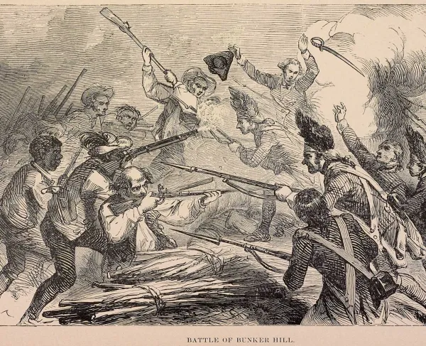The illustration depicts Peter Salem, a Black soldier who fought with American forces at the Battle of Bunker Hill on June 17, 1775.