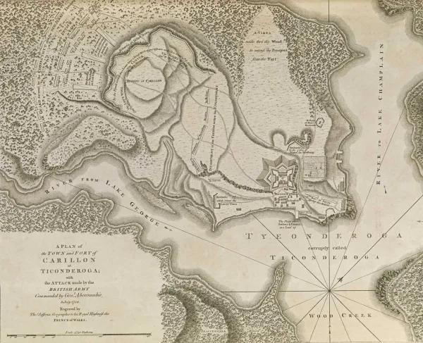 A 18th century map of Fort Carillon at Ticonderoga