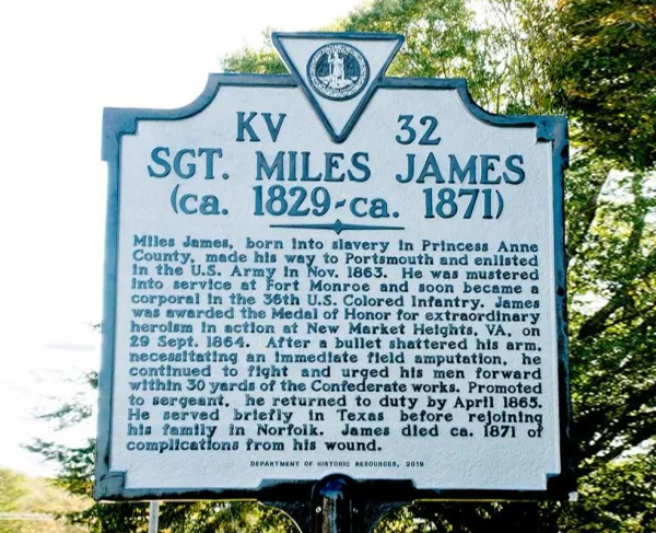 Sgt. Miles James Historical Marker