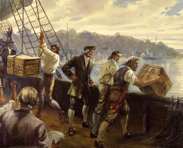 Painting of the Yorktown Tea Party
