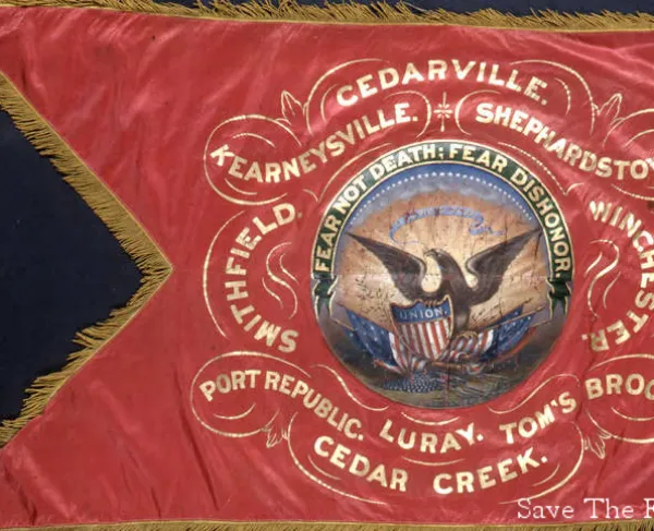6th Michigan Volunteer Cavalry regimental flag reverse