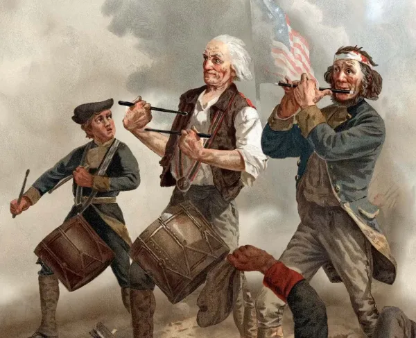 A still from the video Fife and Drum: Instruments of the Revolution