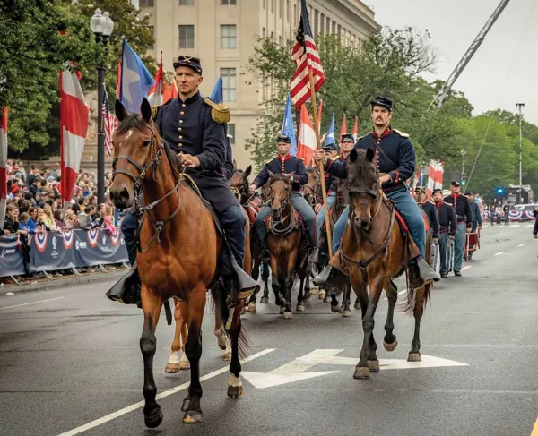 Civil War Reenactors in the Freedom 250 parade