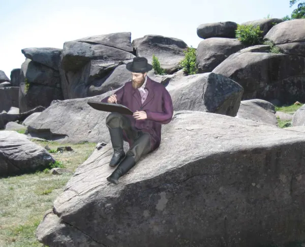Alfred Waud in the Gettysburg Battlefield AR Experience app