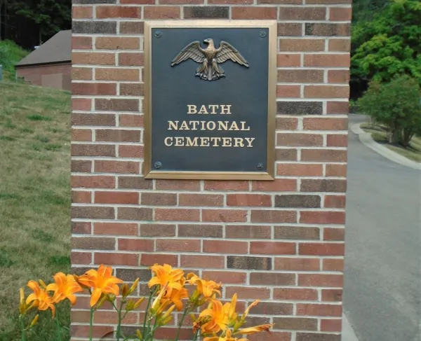 Bath National Cemetery, New York Entrance Sign