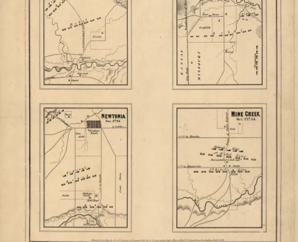 Battle grounds in Missouri during Price's raid in the fall 1864