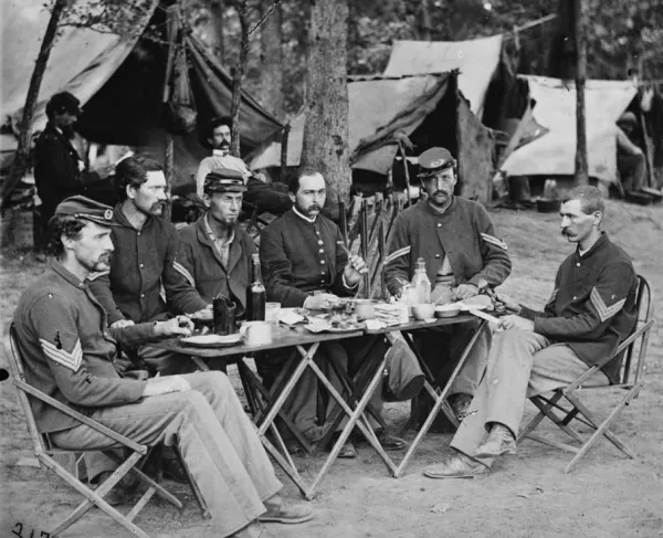 Bealeton, Va. Noncommissioned officers' mess of Co. D, 93d New York Infantry