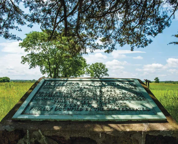 Fleetwood Hill restored to its 1863 appearance and with interpretive signage.