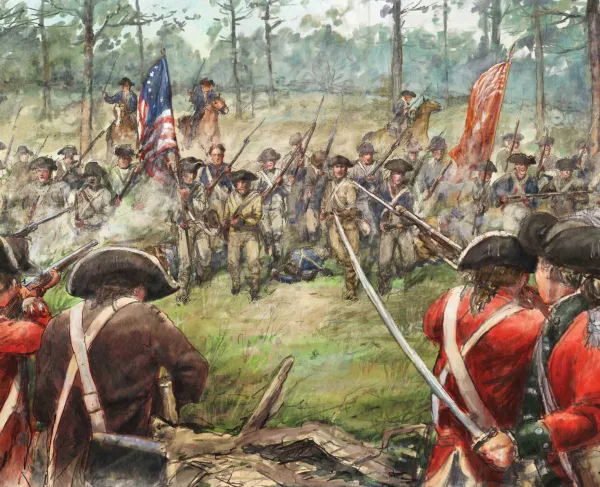 An illustration of the Battle of Camden / Hobkirk Hill