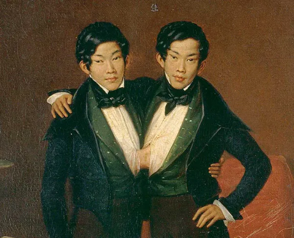 Portrait of Chang and Eng Bunker