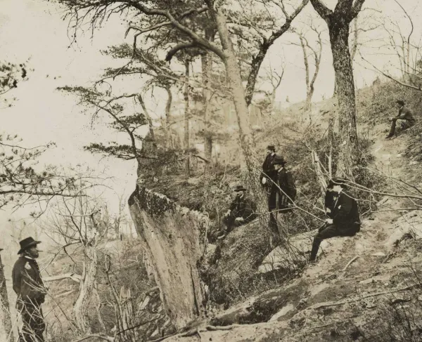 General Ulysses S. Grant and five other men on Lookout Mountain, Tennessee