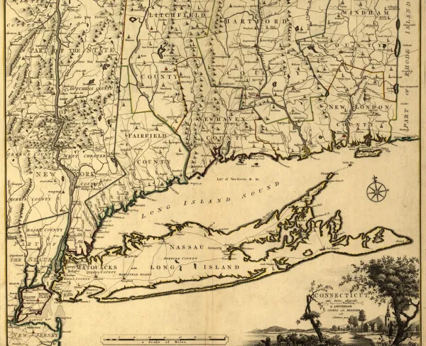 Connecticut and parts adjacent Map