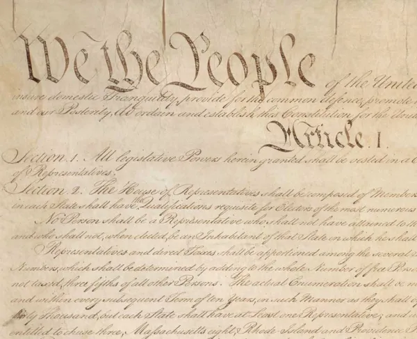 The first page of the Constitution of the United States.