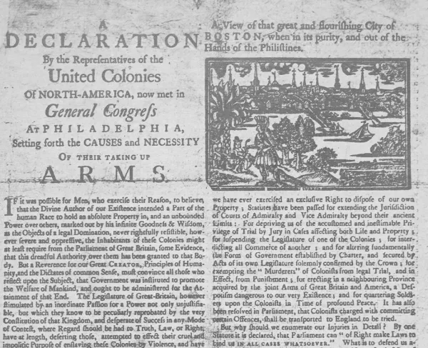 Declaration on the Causes and Necessity of Taking Up Arms