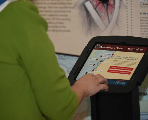 American Revolution Experience Traveling Exhibition Kiosk at DAR HQ