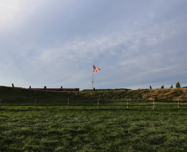 Fort McHenry in the sunlight.