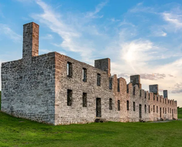 Remaining facade of Crown Point in New York