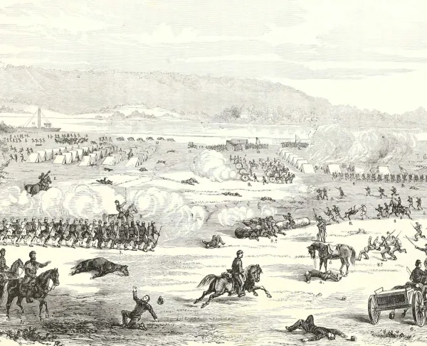 Battle of Belmont, as depicted in Frank Leslie's scenes and portraits of the Civil War