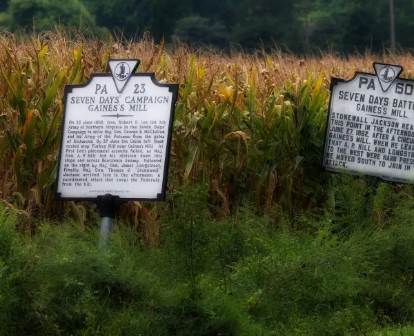 Gaines Mill with cannons