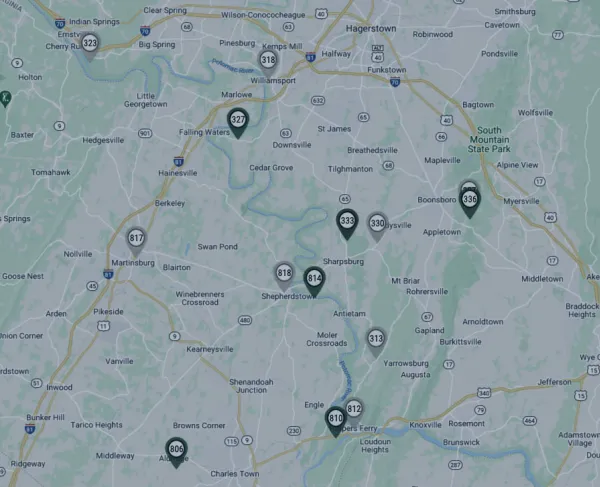 Small portion of heritage map sites