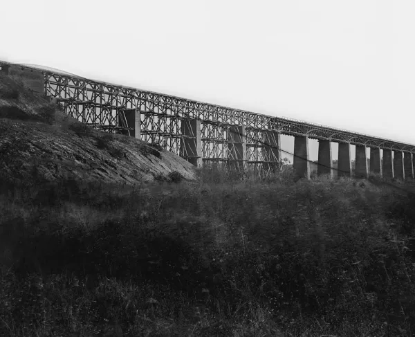 High Bridge across Appomattox River, south side railroad. Farmville, Va., (vicinity) April 1865.