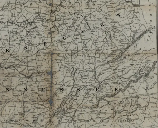 Map of Kentucky and Tennessee (1862)