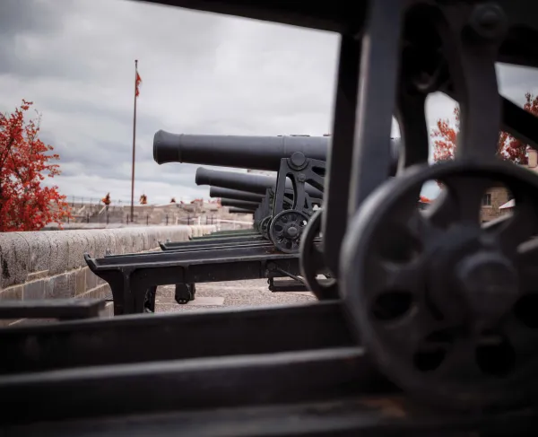 Battlements at Citadelle of Quebec facing the Plains of Abraham