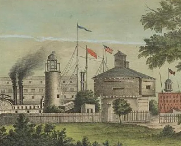 Old Fort Dearborn with surroundings in 1856